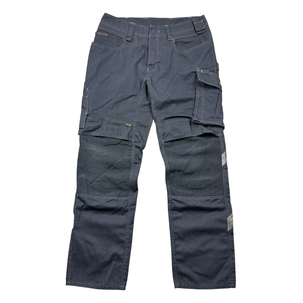 Mascot Workwear Pants Men 34x32 Blue Cargo Canvas Double Knee Danish Design